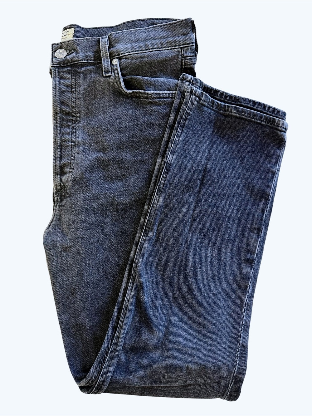 Citizens of Humanity Charlotte High Rise Straight Jeans Black Gray Wash Size 30